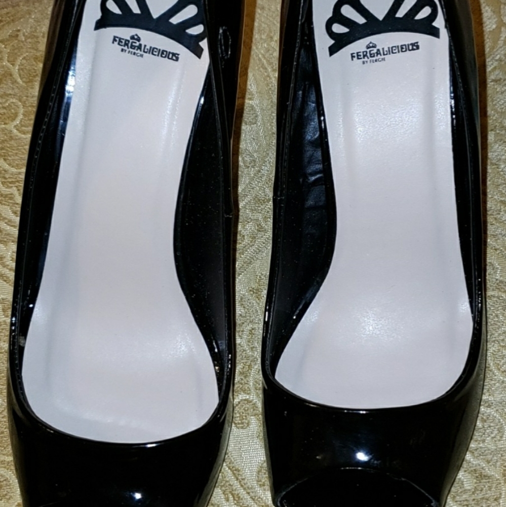 Black heels, size 8, Fergalicious brand